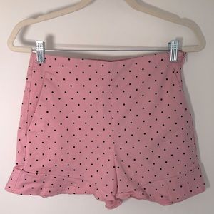 Zara shorts with pink and black polka dots